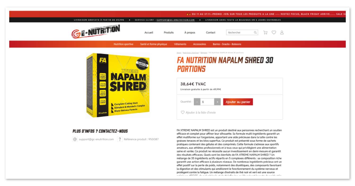 Nutrition sportive en ligne