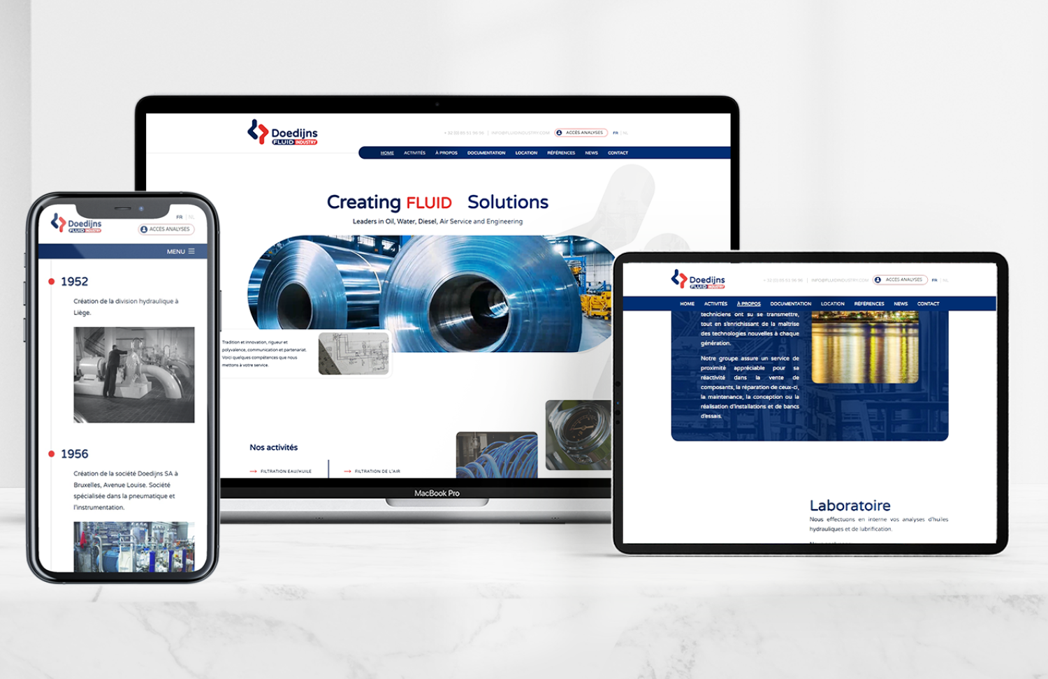 Création d’un site internet et d’un logiciel pour Doedijns Fluid Industry à Amay