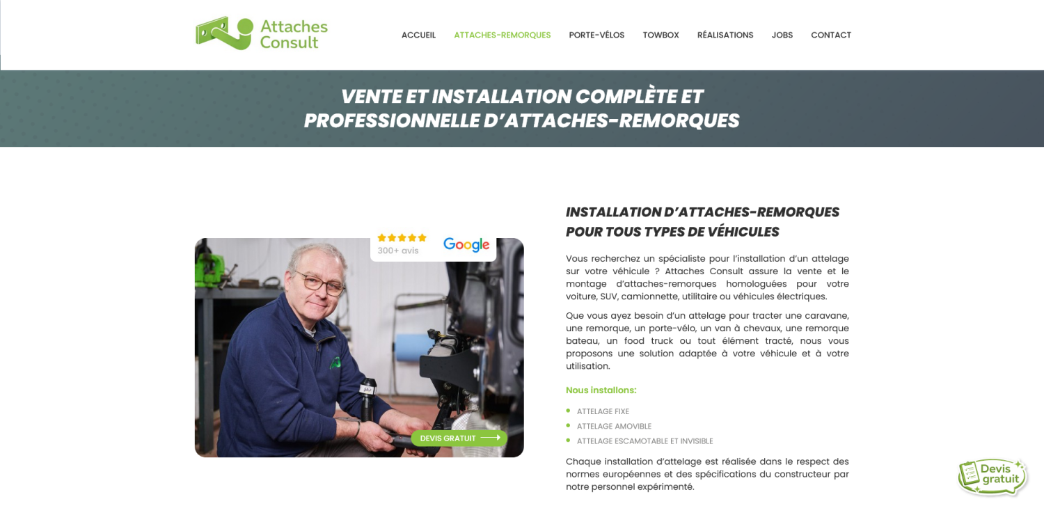 Installation d’un attelage sur voiture par Attaches Consult