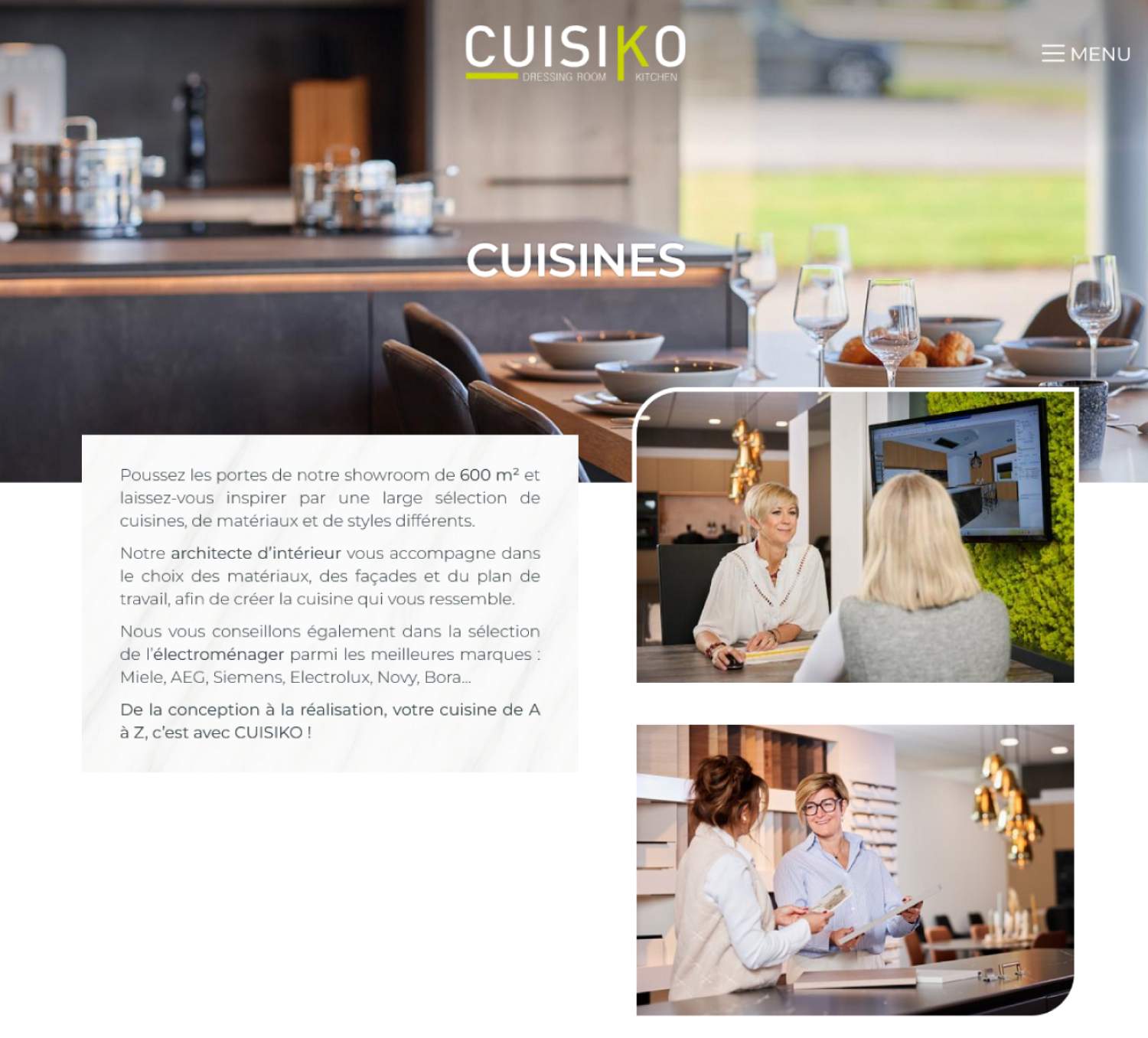 équipe Cuisiko cuisiniste Liège spécialiste cuisines équipées Belgique