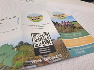 Flyers avec QR-code pour Railbike.be