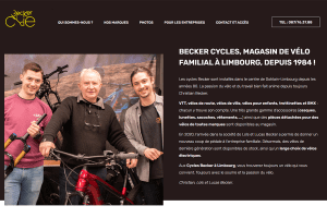 Site internet vitrine pour Becker Cycles