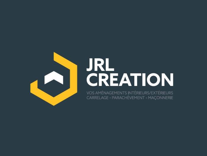 Nouvelle identité visuelle pour JRL Création, logo et cartes de visite design pour cette société dans la construction et le bâtiment à Liège