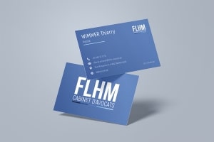 Cartes de visite pour le cabinet d'avocats FLHM à Welkenraedt