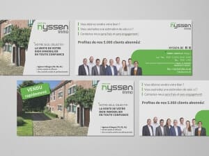 Flyer publicitaire pour l'agence immobilière Immo Nyssen.