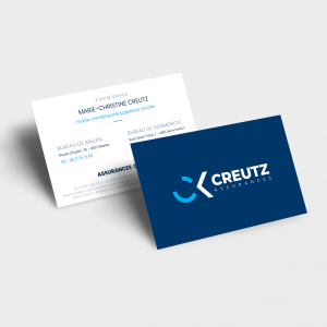 Nouvelles cartes de visites et nouveau logo pour les assurances Creutz à Baelen