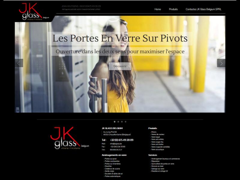 Site internet responsive pour JK Glass Belgium