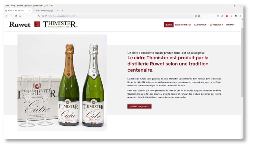 Création du site internet responsive du cidre Thimister Ruwet